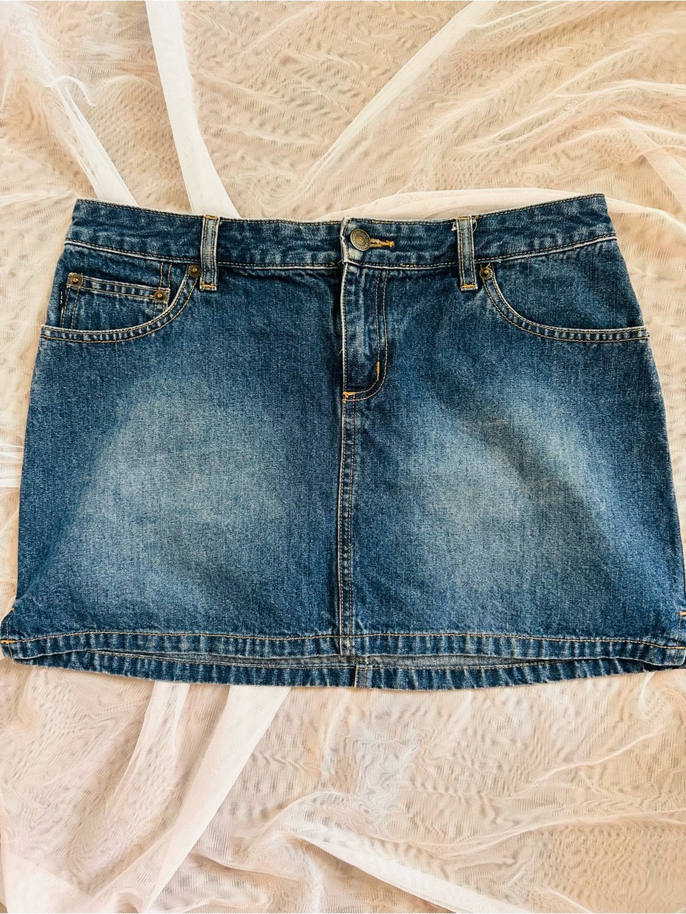 Aeropostale Blue Washed Denim Mini Skirt